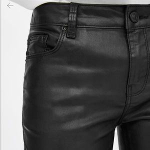 Zara Jeans Wax Coated Black Skinny Jeans